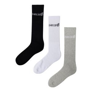 Dare 2B Unisex Adult Crew Socks (Pack of 3) / Black/White/Grey Marl